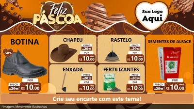 Modelo de TV para TV Horizontal com o tema Feliz Páscoa para Agropecuária