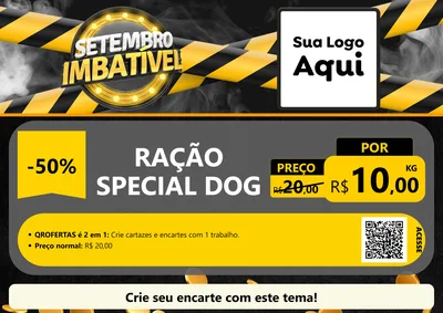 Modelo de Cartaz para Cartaz A4 Horizontal com o tema Setembro Imbatível para Pet Shop