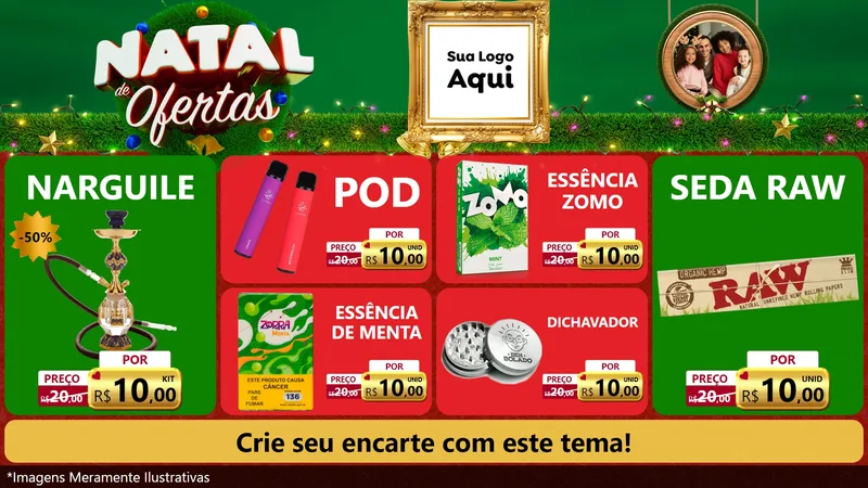 Modelo de TV para TV Horizontal com o tema Natal de Ofertas para Tabacaria