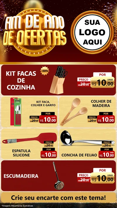 Modelo de TV para TV Vertical com o tema Fim de Ano de Ofertas para Utilidades Domésticas