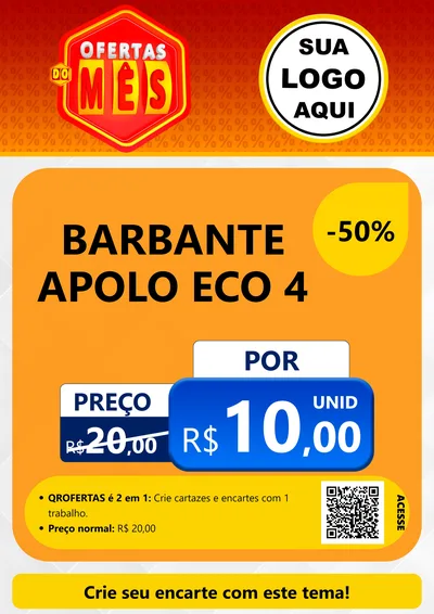 Modelo de Cartaz para Cartaz A4 Vertical com o tema Ofertas do Mês para Armarinho e Aviamentos