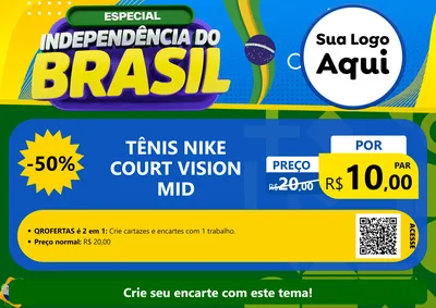Modelo de Cartaz para Cartaz A4 Horizontal com o tema Especial Independência do Brasil para Calçados