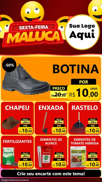 Modelo de Rede Social para Stories com o tema Sexta-feira Maluca para Agropecuária