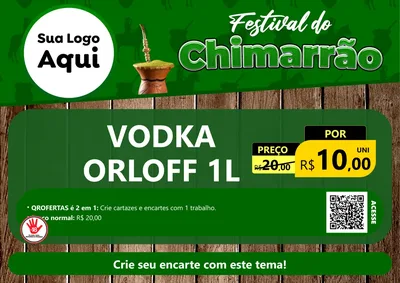Modelo de Cartaz para Cartaz A4 Horizontal com o tema Festival do chimarrão para Distribuidora de bebidas