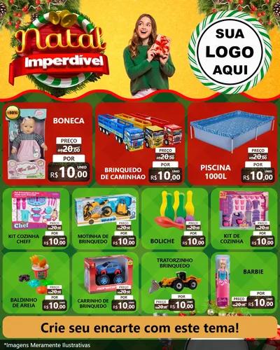 Modelo de Rede Social para Feed Instagram com o tema Natal Imperdível para Brinquedos