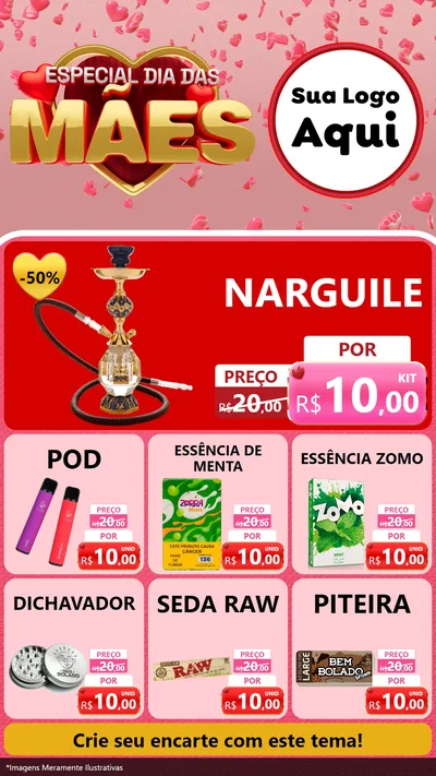 Modelo de Rede Social para Stories com o tema Especial Dia Das Mães para Tabacaria