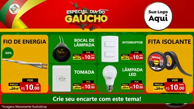 Modelo de TV para TV Horizontal com o tema Especial Dia do Gaúcho para Materiais Elétricos