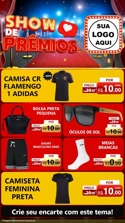 Modelo de TV para TV Vertical com o tema Show de Prêmios para Roupas e acessórios