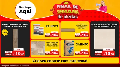 Modelo de TV para TV Horizontal com o tema Final de Semana de Ofertas para Pisos e revestimentos