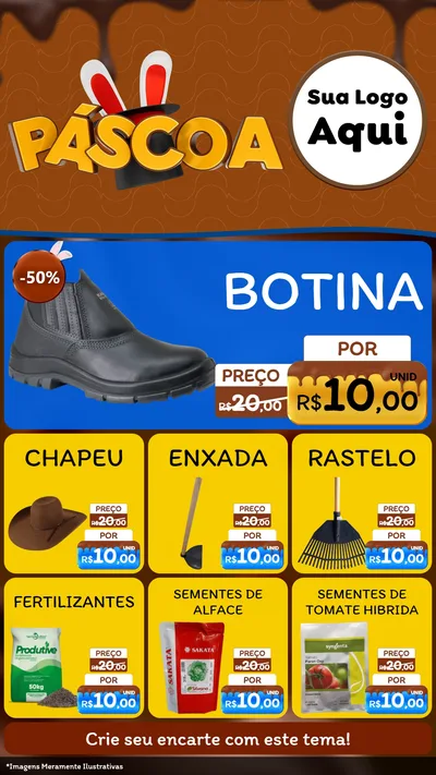 Modelo de Rede Social para Stories com o tema Páscoa para Agropecuária