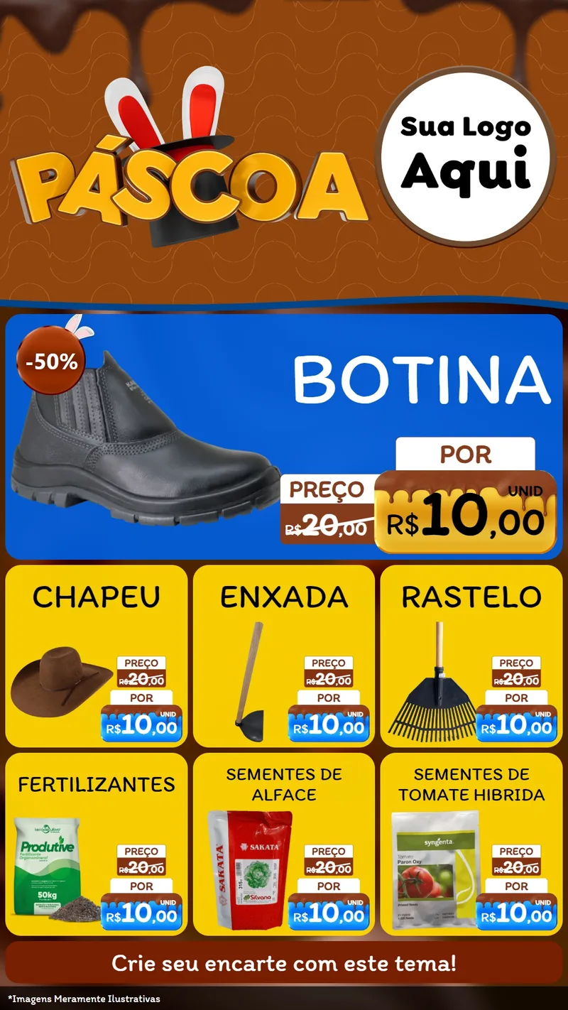 Modelo de Rede Social para Stories com o tema Páscoa para Agropecuária