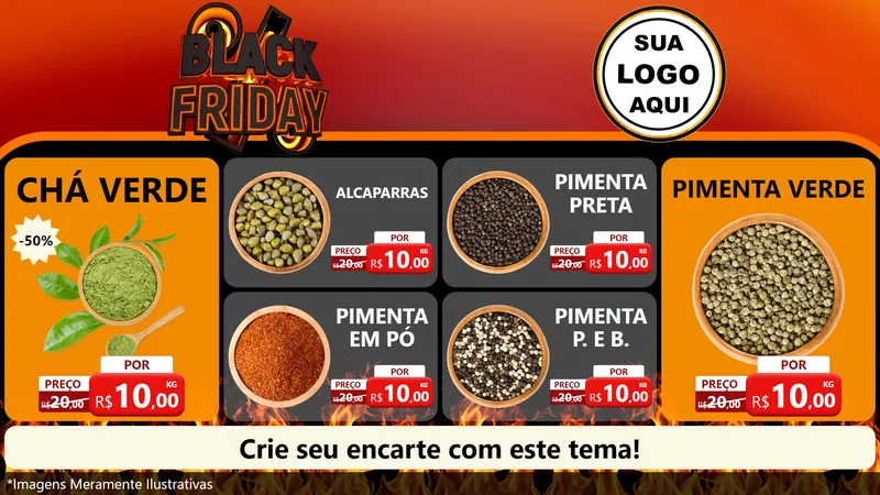 Modelo de TV para TV Horizontal com o tema Black Friday para Produtos Naturais