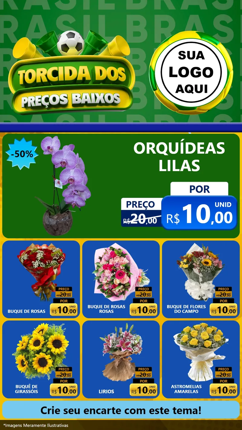 Modelo de Rede Social para Stories com o tema Torcida dos Preços Baixos para Floricultura e jardim