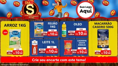 Modelo de TV para TV Horizontal com o tema Dia S - O Dia Mais Barato Do Mês para Supermercado