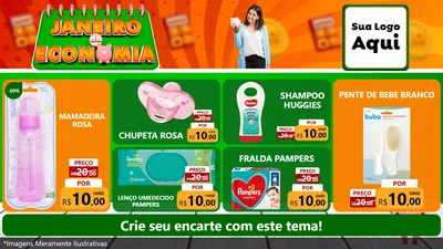Modelo de TV para TV Horizontal com o tema Janeiro da Economia para Bebês