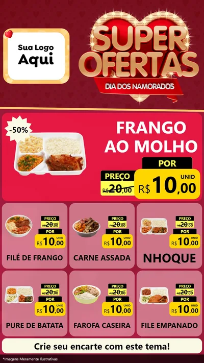 Modelo de Rede Social para Stories com o tema Dia dos Namorados para Restaurante