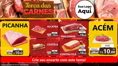 Modelo de TV para TV Horizontal com o tema Terça das Carnes para Açougue