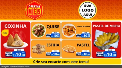 Modelo de TV para TV Horizontal com o tema Ofertas do Mês para Salgadaria