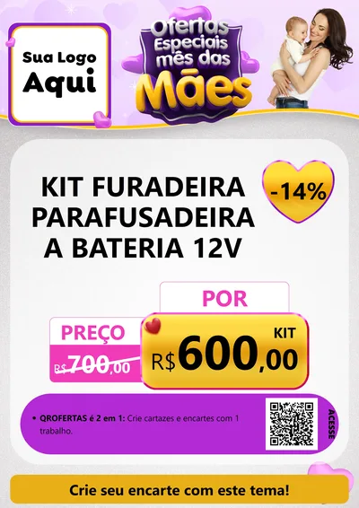 Modelo de Cartaz para Cartaz A4 Vertical com o tema Ofertas Especiais - Mês das Mães para Maquinas e Ferramentas