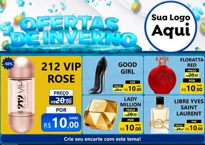 Modelo de Encarte para Encarte A4 Horizontal com o tema Ofertas de Inverno para Perfumes