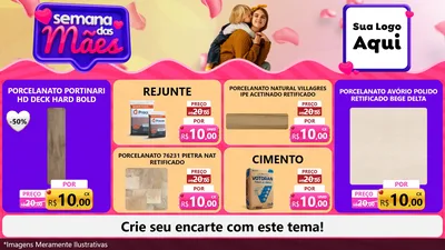 Modelo de TV para TV Horizontal com o tema Semana das Mães para Pisos e revestimentos