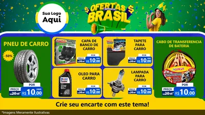 Modelo de TV para TV Horizontal com o tema Ofertas Semana do Brasil para Auto peças