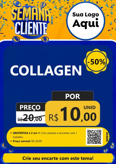 Modelo de Cartaz para Cartaz A4 Vertical com o tema Semana do Cliente para Suplementos alimentares