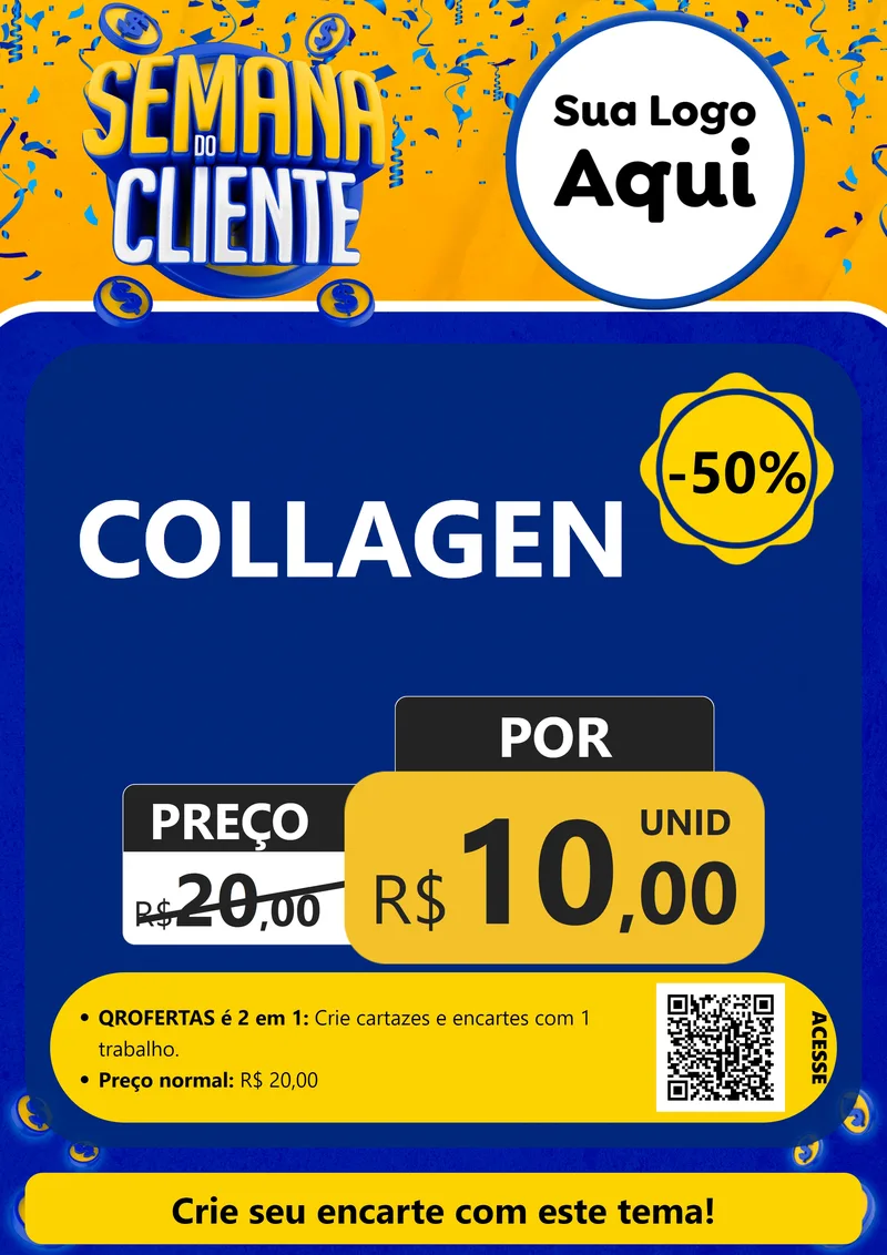 Modelo de Cartaz para Cartaz A4 Vertical com o tema Semana do Cliente para Suplementos alimentares