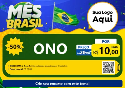 Modelo de Cartaz para Cartaz A4 Horizontal com o tema Mês do Brasil para Óticas