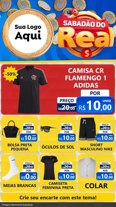 Modelo de Rede Social para Stories com o tema Sabadão do Real para Roupas e acessórios