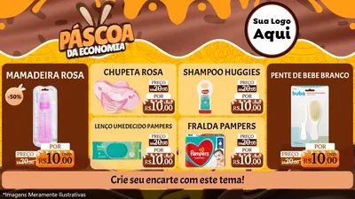 Modelo de TV para TV Horizontal com o tema Páscoa da Economia para Bebês