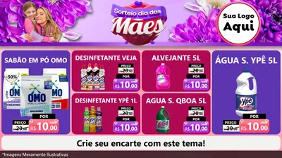 Modelo de TV para TV Horizontal com o tema Sorteio Dia das Mães para Produtos de Limpeza