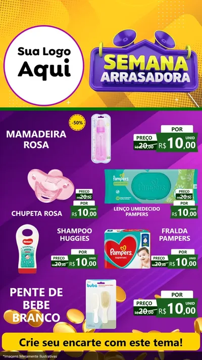 Modelo de TV para TV Vertical com o tema Semana Arrasadora para Bebês