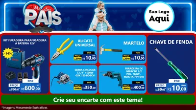 Modelo de TV para TV Horizontal com o tema Mês Dos Pais para Maquinas e Ferramentas