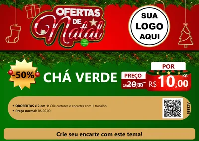 Modelo de Cartaz para Cartaz A4 Horizontal com o tema Ofertas de Natal para Produtos Naturais