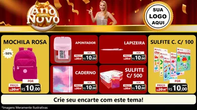 Modelo de TV para TV Horizontal com o tema Super Ano Novo para Papelaria
