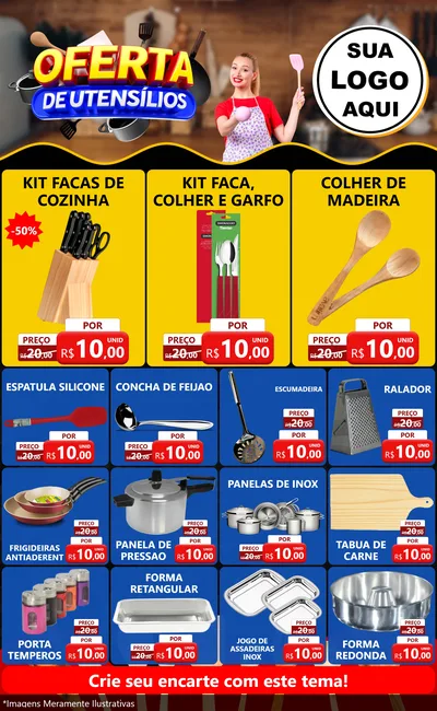 Modelo de Encarte para Encarte Grande com o tema Oferta de Utensílios para Utilidades Domésticas