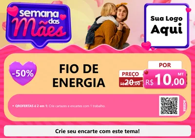 Modelo de Cartaz para Cartaz A4 Horizontal com o tema Semana das Mães para Materiais Elétricos