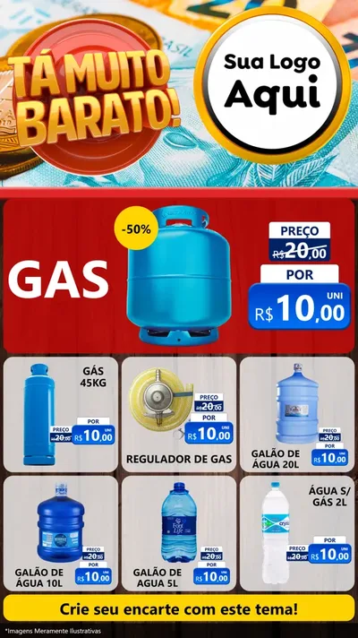 Modelo de Rede Social para Stories com o tema Está Muito Barato para Água e gás
