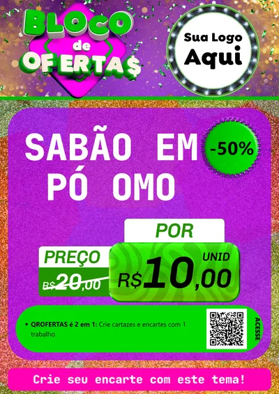 Modelo de Cartaz para Cartaz A4 Vertical com o tema Bloco de Ofertas para Produtos de Limpeza