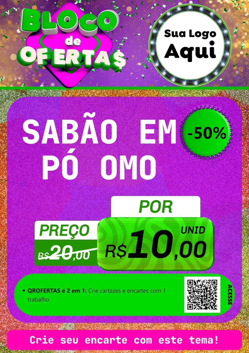 Modelo de Cartaz para Cartaz A4 Vertical com o tema Bloco de Ofertas para Produtos de Limpeza