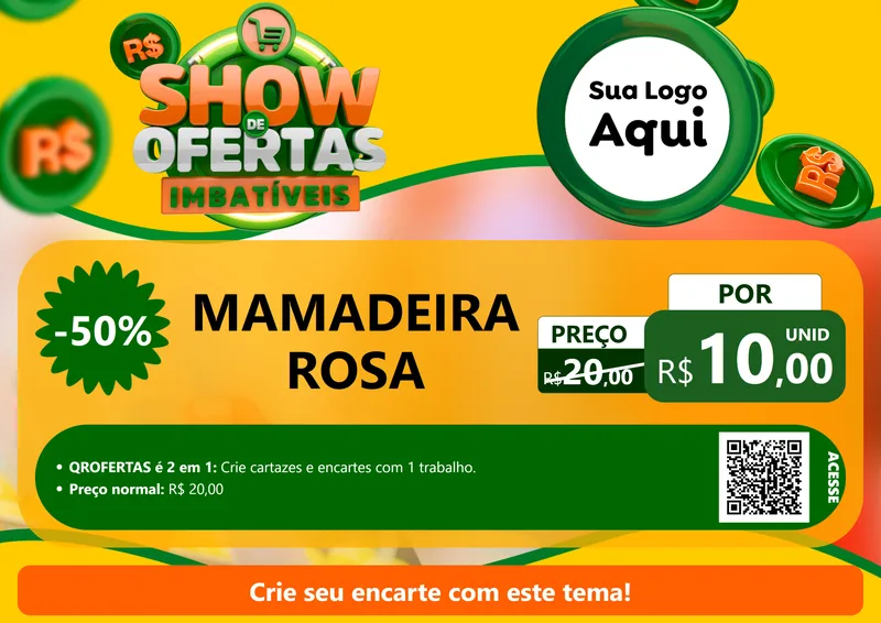 Modelo de Cartaz para Cartaz A4 Horizontal com o tema Show de Ofertas Imbatíveis para Bebês
