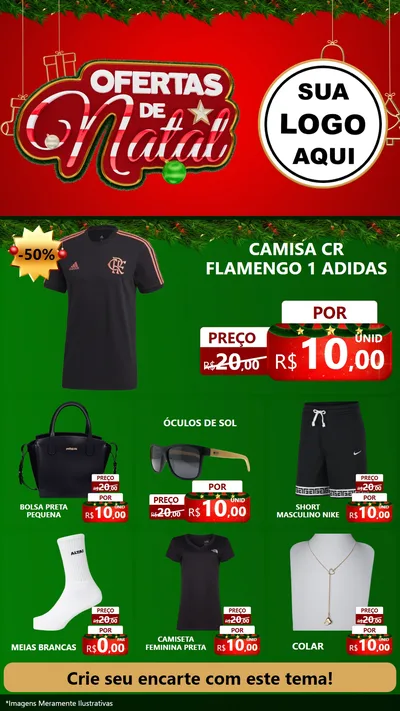 Modelo de Rede Social para Stories com o tema Ofertas de Natal para Roupas e acessórios