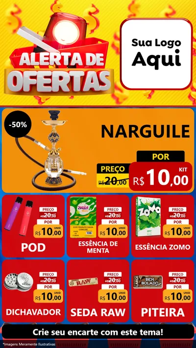 Modelo de Rede Social para Stories com o tema Alerta de Ofertas para Tabacaria