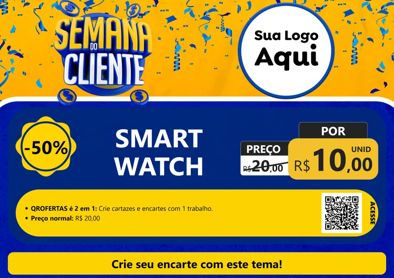 Modelo de Cartaz para Cartaz A4 Horizontal com o tema Semana do Cliente para Informática