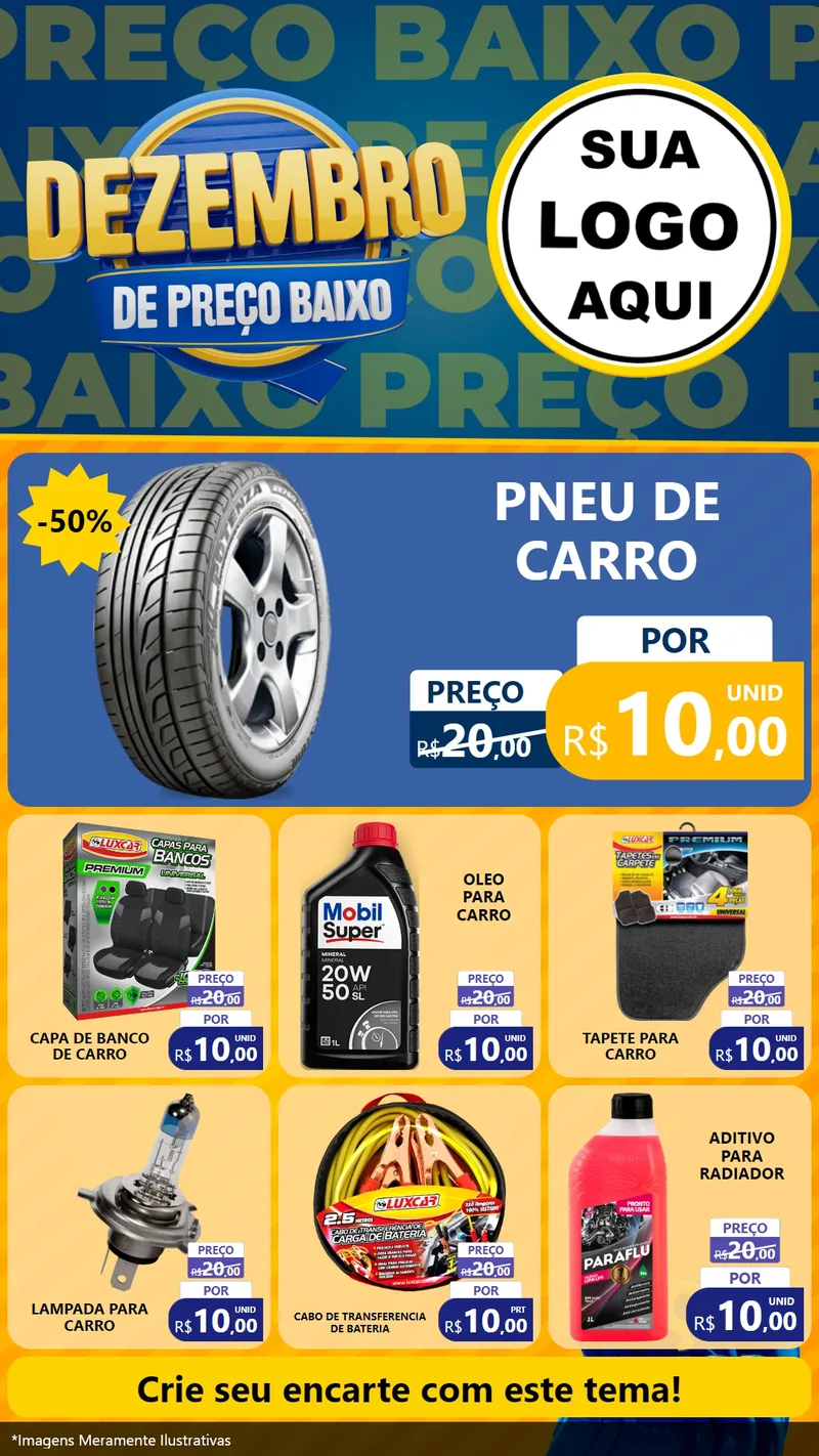 Modelo de Rede Social para Stories com o tema Dezembro de Preço Baixo para Auto peças