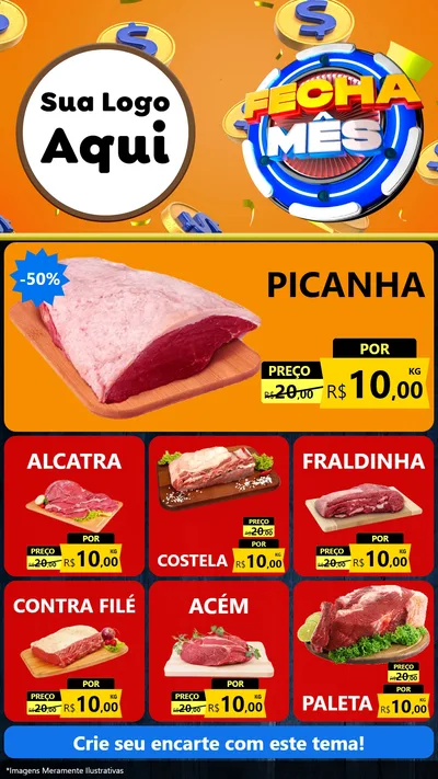 Modelo de Rede Social para Stories com o tema Fecha Mês para Açougue