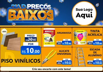 Modelo de Encarte para Encarte A4 Horizontal com o tema Dia D Preço Baixo para Material para Construção