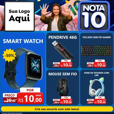 Modelo de Rede Social para Feed Facebook com o tema Nota 10 para Informática
