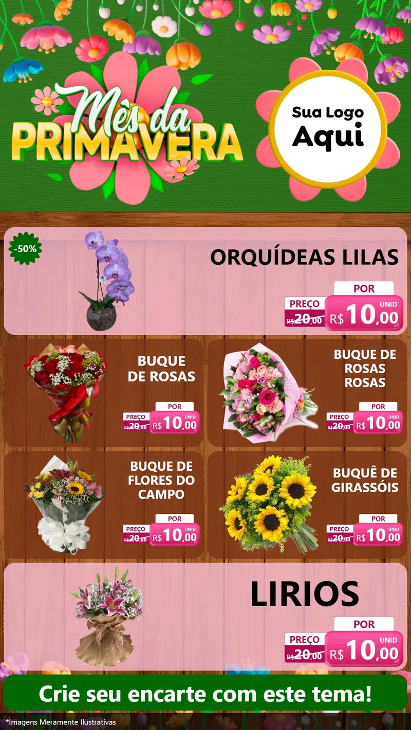 Modelo de TV para TV Vertical com o tema Mês da Primavera para Floricultura e jardim